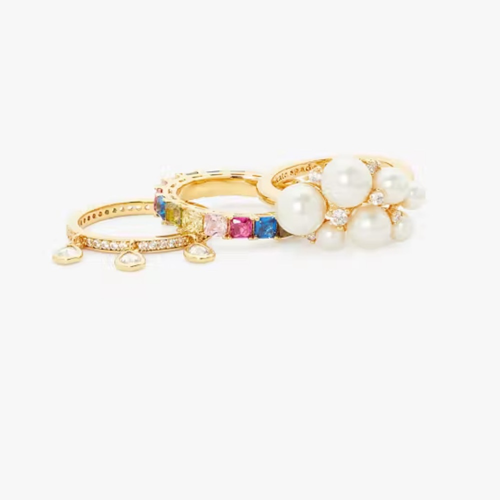 $99 Kate Spade Rain Or Shine Stacking Ring Set size 7 - Picture 3 of 7